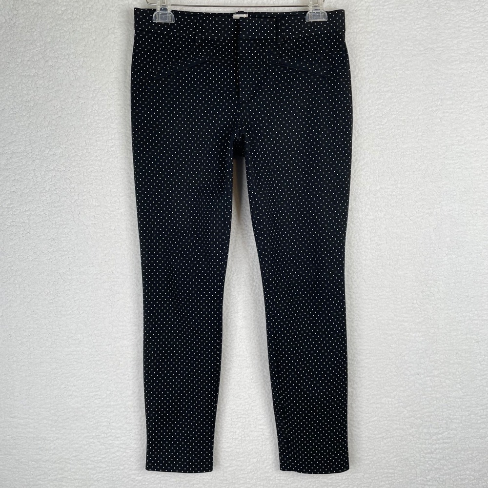 Gap Womens Black White Polka Dot Skinny Ankle Pants Size 4 Regular Mid Rise - Picture 2 of 10
